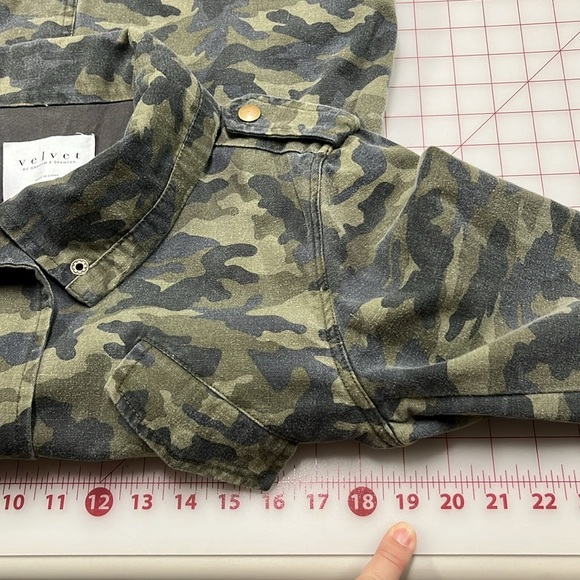 VELVET by GRAHAM & SPENCER Cotton Camo Drawstring Zip/Snap Casual Jacket SZ S - Picture 15 of 16